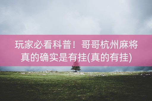 玩家必看科普！哥哥杭州麻将真的确实是有挂(真的有挂)