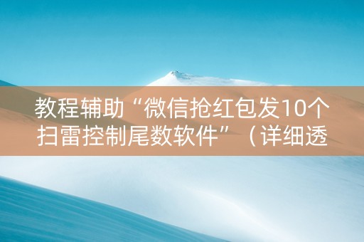 教程辅助“微信抢红包发10个扫雷控制尾数软件”（详细透视教程）-哔哩哔哩