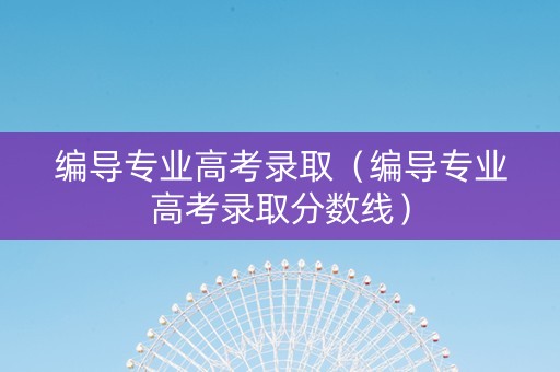 编导专业高考录取（编导专业高考录取分数线）
