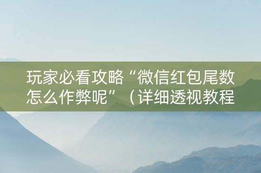 玩家必看攻略“微信红包尾数怎么作弊呢”（详细透视教程）-哔哩哔哩