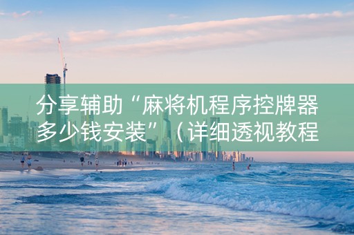分享辅助“麻将机程序控牌器多少钱安装”（详细透视教程）-哔哩哔哩