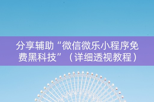 分享辅助“微信微乐小程序免费黑科技”（详细透视教程）-哔哩哔哩