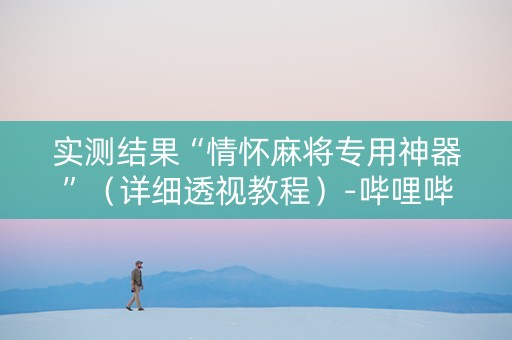 实测结果“情怀麻将专用神器”（详细透视教程）-哔哩哔哩