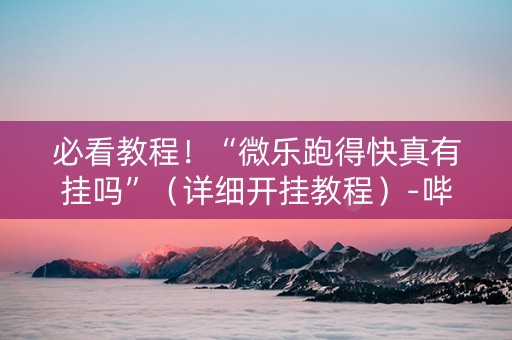 必看教程！“微乐跑得快真有挂吗”（详细开挂教程）-哔哩哔哩