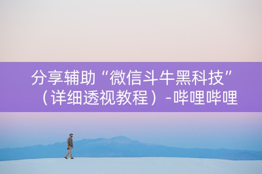 分享辅助“微信斗牛黑科技”（详细透视教程）-哔哩哔哩