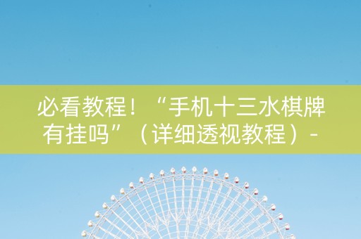 必看教程！“手机十三水棋牌有挂吗”（详细透视教程）-哔哩哔哩