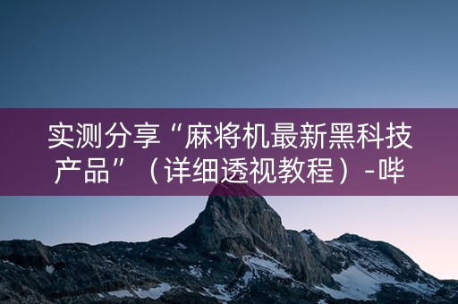 实测分享“麻将机最新黑科技产品”（详细透视教程）-哔哩哔哩