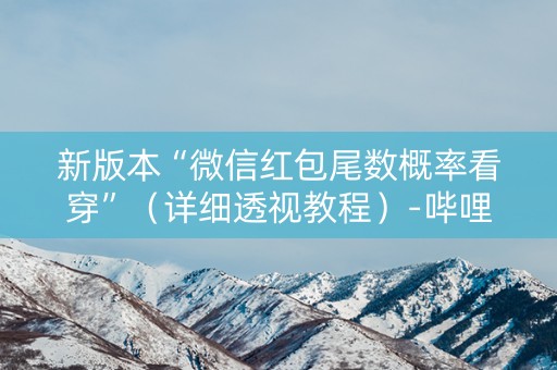 新版本“微信红包尾数概率看穿”（详细透视教程）-哔哩哔哩
