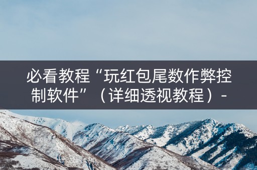必看教程“玩红包尾数作弊控制软件”（详细透视教程）-哔哩哔哩