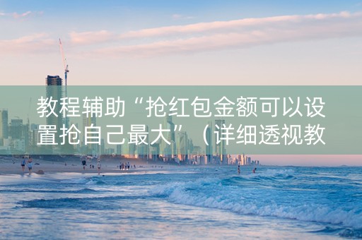 教程辅助“抢红包金额可以设置抢自己最大”（详细透视教程）-哔哩哔哩