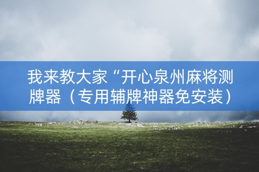 我来教大家“开心泉州麻将测牌器（专用辅牌神器免安装）