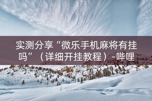实测分享“微乐手机麻将有挂吗”（详细开挂教程）-哔哩哔哩