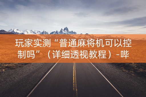 玩家实测“普通麻将机可以控制吗”（详细透视教程）-哔哩哔哩