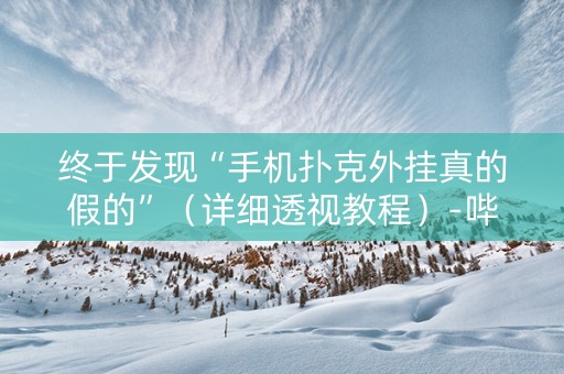 终于发现“手机扑克外挂真的假的”（详细透视教程）-哔哩哔哩