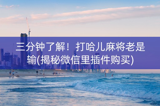 三分钟了解！打哈儿麻将老是输(揭秘微信里插件购买)