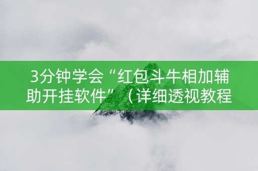 3分钟学会“红包斗牛相加辅助开挂软件”（详细透视教程）-哔哩哔哩