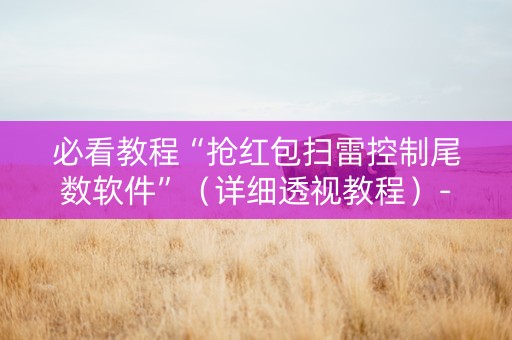 必看教程“抢红包扫雷控制尾数软件”（详细透视教程）-哔哩哔哩