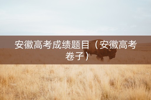 安徽高考成绩题目（安徽高考 卷子）