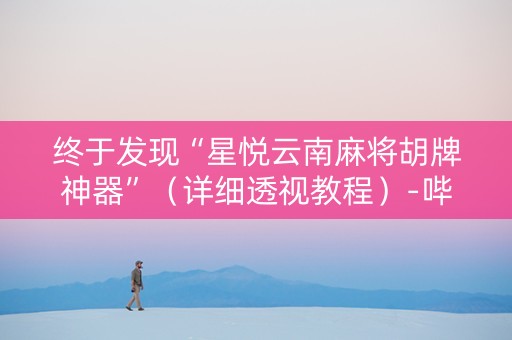 终于发现“星悦云南麻将胡牌神器”（详细透视教程）-哔哩哔哩