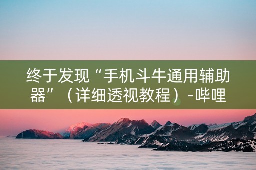 终于发现“手机斗牛通用辅助器”（详细透视教程）-哔哩哔哩