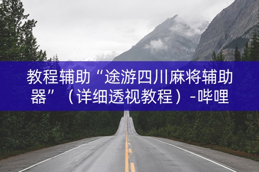 教程辅助“途游四川麻将辅助器”（详细透视教程）-哔哩哔哩