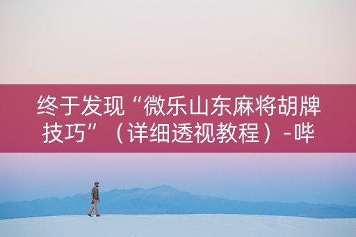 终于发现“微乐山东麻将胡牌技巧”（详细透视教程）-哔哩哔哩