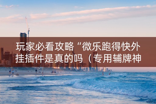 玩家必看攻略“微乐跑得快外挂插件是真的吗（专用辅牌神器免安装）