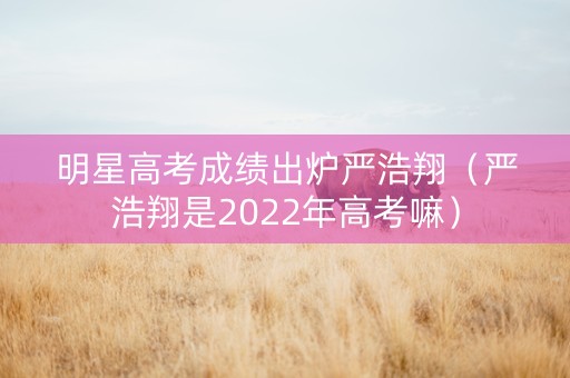 明星高考成绩出炉严浩翔（严浩翔是2022年高考嘛）