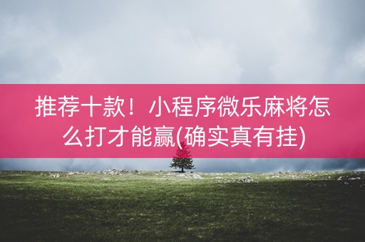 推荐十款！小程序微乐麻将怎么打才能赢(确实真有挂)