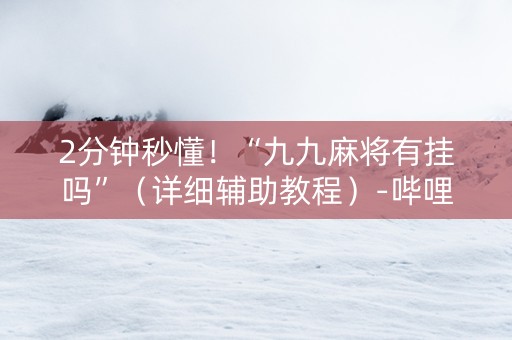 2分钟秒懂！“九九麻将有挂吗”（详细辅助教程）-哔哩哔哩