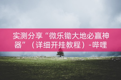 实测分享“微乐锄大地必赢神器”（详细开挂教程）-哔哩哔哩
