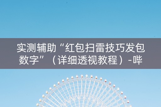 实测辅助“红包扫雷技巧发包数字”（详细透视教程）-哔哩哔哩