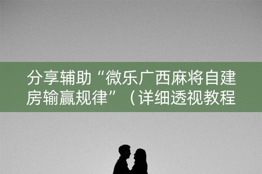 分享辅助“微乐广西麻将自建房输赢规律”（详细透视教程）-哔哩哔哩