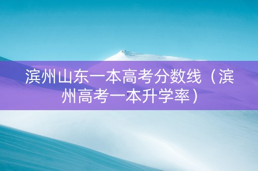 滨州山东一本高考分数线（滨州高考一本升学率）