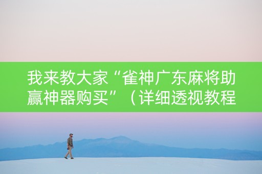 我来教大家“雀神广东麻将助赢神器购买”（详细透视教程）-哔哩哔哩