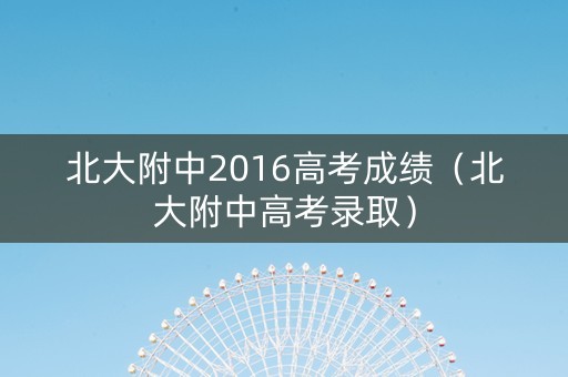 北大附中2016高考成绩（北大附中高考录取）