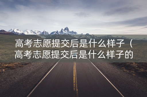 高考志愿提交后是什么样子（高考志愿提交后是什么样子的页面湖南）