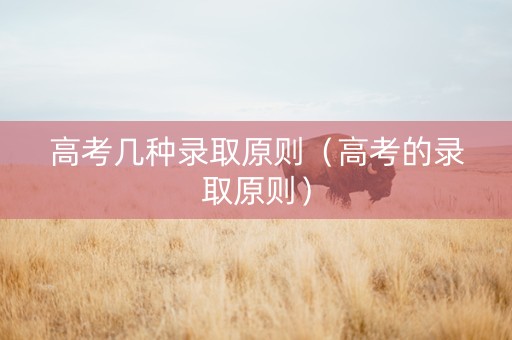 高考几种录取原则（高考的录取原则）