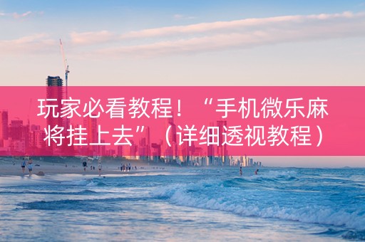 玩家必看教程！“手机微乐麻将挂上去”（详细透视教程）-哔哩哔哩