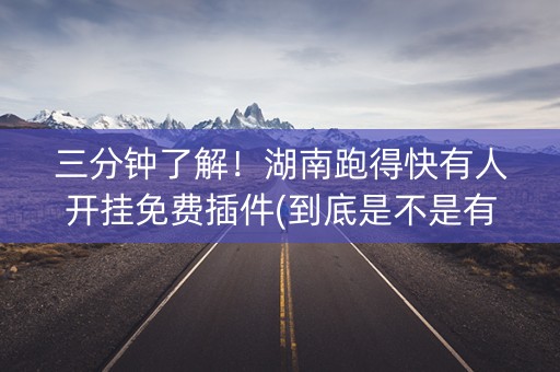 三分钟了解！湖南跑得快有人开挂免费插件(到底是不是有挂)
