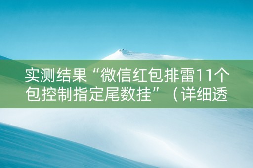 实测结果“微信红包排雷11个包控制指定尾数挂”（详细透视教程）-哔哩哔哩
