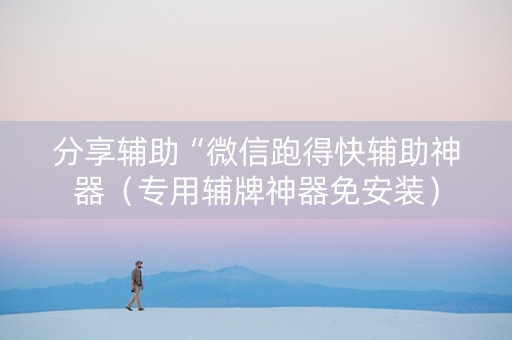 分享辅助“微信跑得快辅助神器（专用辅牌神器免安装）