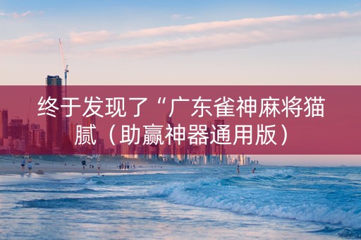 终于发现了“广东雀神麻将猫腻（助赢神器通用版）