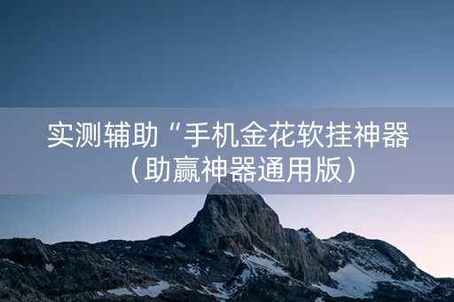 实测辅助“手机金花软挂神器（助赢神器通用版）