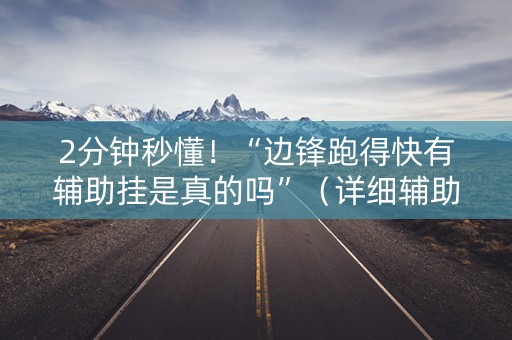 2分钟秒懂！“边锋跑得快有辅助挂是真的吗”（详细辅助教程）-哔哩哔哩