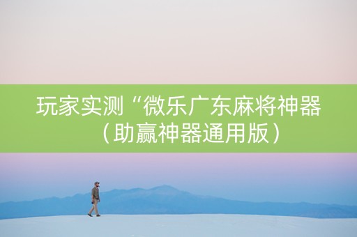 玩家实测“微乐广东麻将神器（助赢神器通用版）