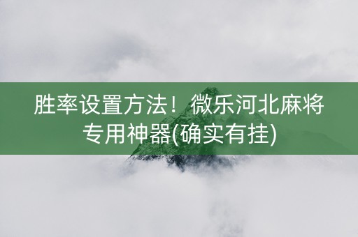胜率设置方法！微乐河北麻将专用神器(确实有挂)