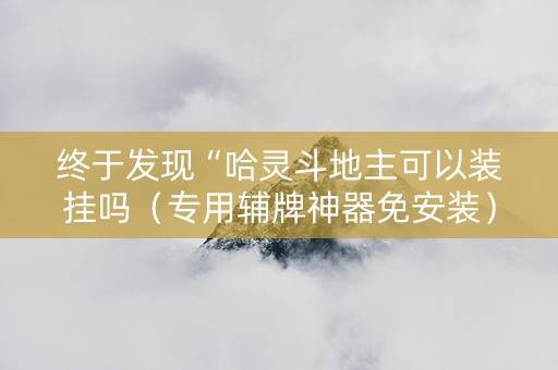 终于发现“哈灵斗地主可以装挂吗（专用辅牌神器免安装）