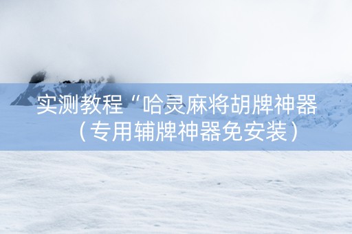 实测教程“哈灵麻将胡牌神器（专用辅牌神器免安装）