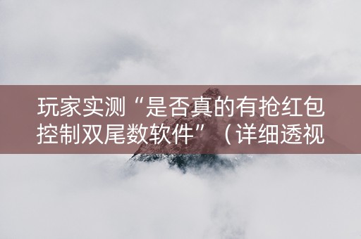 玩家实测“是否真的有抢红包控制双尾数软件”（详细透视教程）-哔哩哔哩